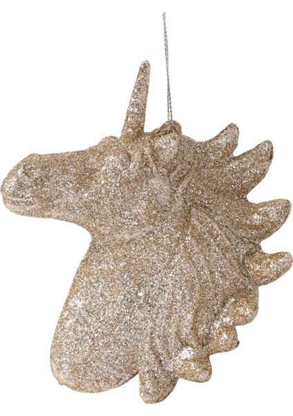 Altın Simli Unicorn Süsü 13 x 10.5 cm fiyatları