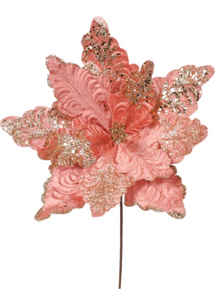 Pembe Simli Çicek Ağaç Süsü 34 cm