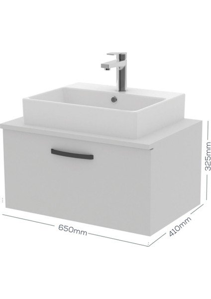 D10 Next Lavabo Dolabı Çekmeceli 65 cm Melamin Kapak