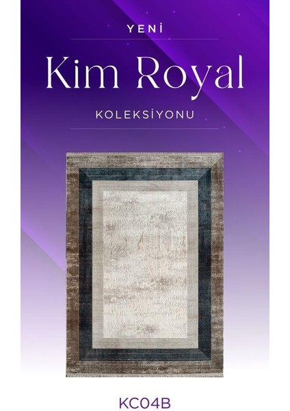 Kim Royal KC04B Vizon Lacivert Akrilik Yumuşak Dokulu Modern Çerçeveli Halı fiyatları