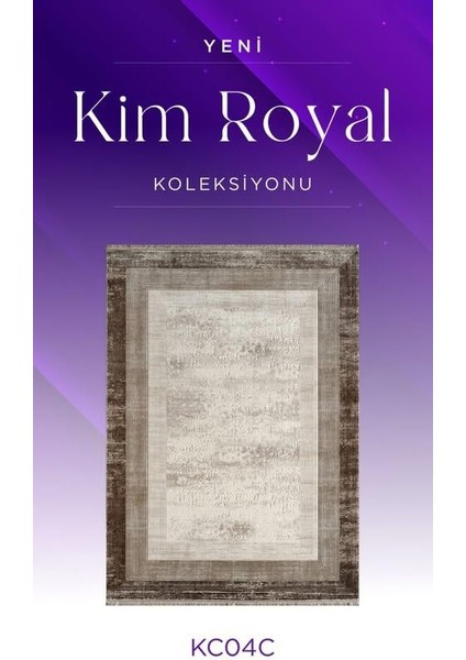 Kim Royal KC04C Krem Vizon Akrilik Yumuşak Dokulu Modern Çerçeveli Halı