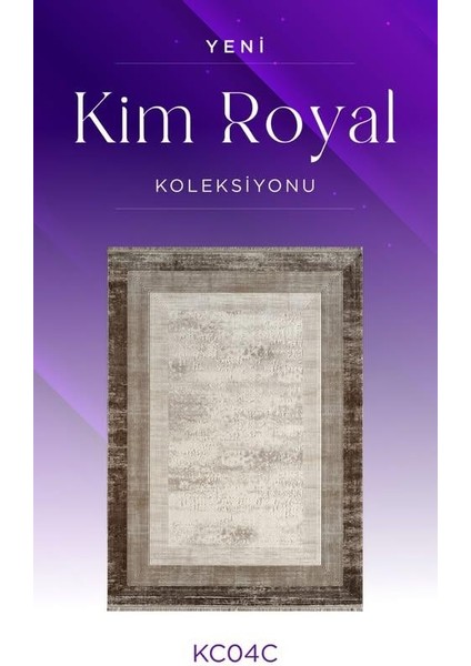 Kim Royal KC04C Krem Vizon Akrilik Yumuşak Dokulu Modern Çerçeveli Halı fiyatları