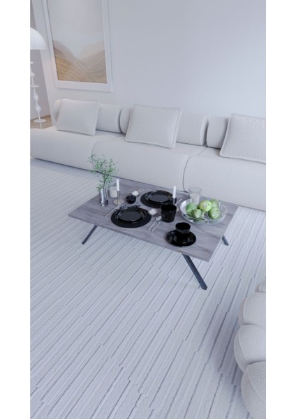 Katlanır Ayaklı Dikdörtgen Pratik Yer Sofrası Mutfak Sofrası