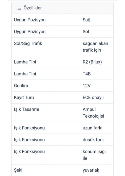 Hela 1A8 001 156-011 - Far, Otomobil Farı, Araba Farı