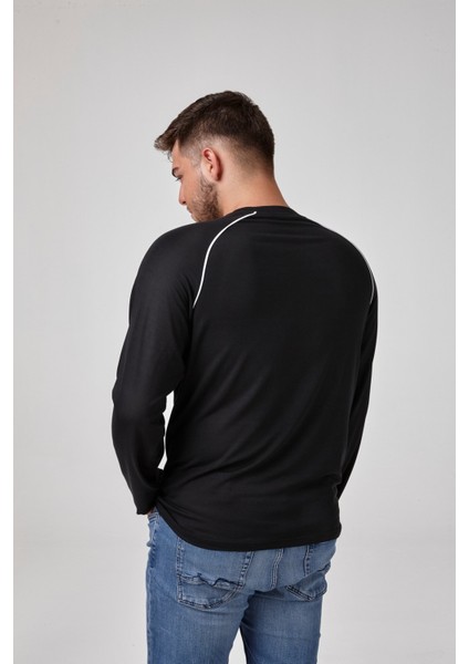 Erkek Uzun Kollu Çizgi Detaylı T-Shirt fiyatları