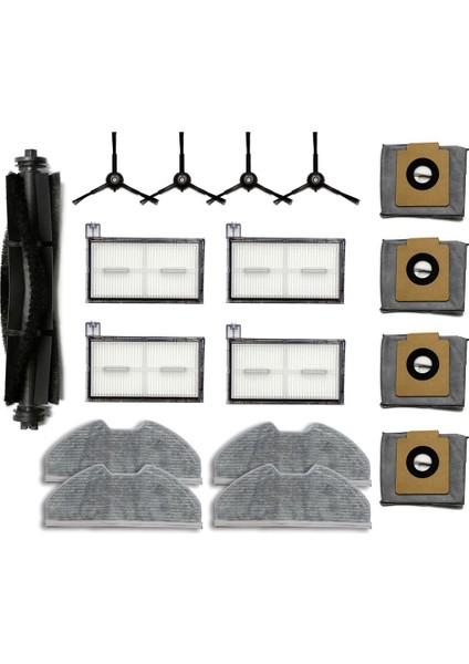 X8 Robot Süpürgeler Için Yedek Parça Seti - Fırçalar, Filtreler ve Paspas Pedleri Dahil 17 Parçalı Set (Yurt Dışından)