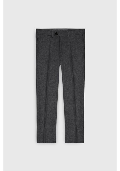 Slim Fit Dar Kesim Kırlangıç Yaka Desenli Çift Pantolonlu Siyah-Gri Takım Elbise fiyatları