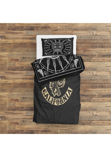 Mexican Skull Black/white Mandala & Sons Of Anarchy Çift Taraflı Nevresim Takımı