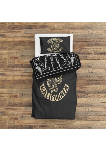 Mexican Skull Black/white Mandala & Sons Of Anarchy Çift Taraflı Nevresim Takımı
