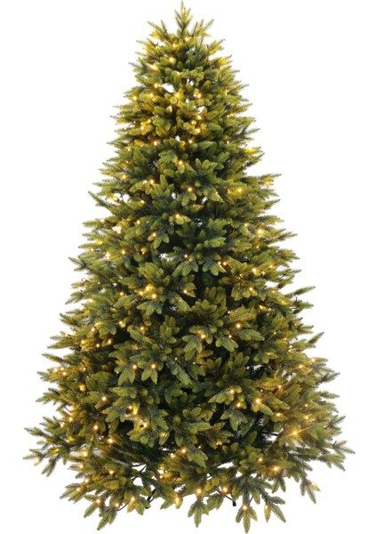 Yeşil Yılbaşı Ağacı 240 cm 2074 Yoğun Dallı (Kendinden Led'li)