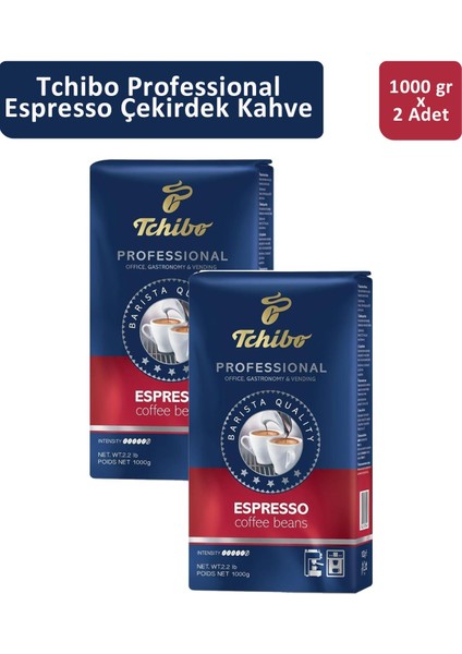 Professional Espresso Çekirdek Kahve 1 kg x 2 Adet