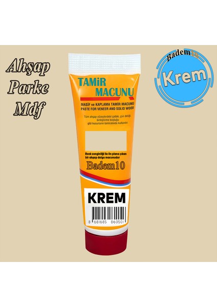 Ahşap Parke Tamir Macunu Krem Mobilya Dolgu Çatlak Çizik Giderici 200 gr Kullanıma Hazır Macun