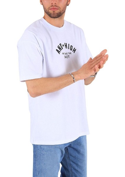 Erkek Air High Baskılı Oversize T-Shirt