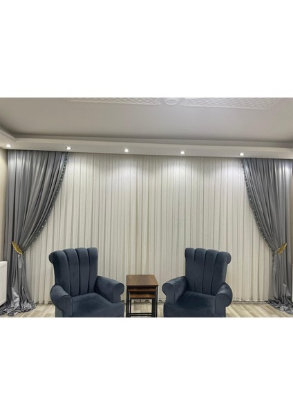 Simli Şantuklu Bambu Ağır Gramajlı 1/3 Sık Pileli Tül Perde fiyatları