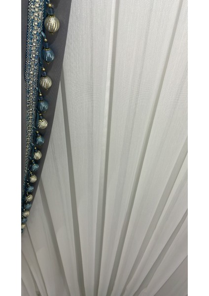 Simli Şantuklu Bambu Ağır Gramajlı 1/3 Sık Pileli Tül Perde modelleri