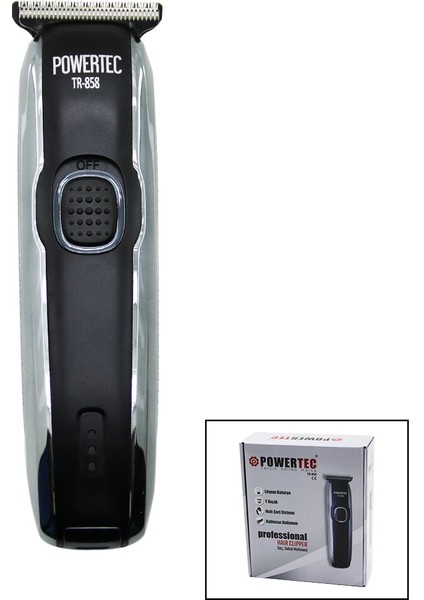 Saç Sakal Ense Çizim Traş Makinesi Hızlı USB Şarjlı - Şarj Göstergeli - T Bıçak - Krom Kaplama Gövde TR-858C (K246)
