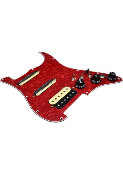 Yüklenmiş Önceden Kablolanmış Pickguard Ssh Manyetikleri Yedek Parçaları Tek Bobin Humbucker Kırmızı (Yurt Dışından)