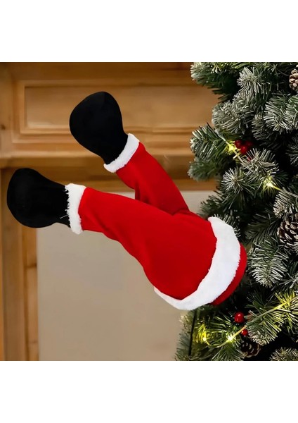 Hareketli Yılbaşı Ağaç Dekoru Noel Baba Bacakları