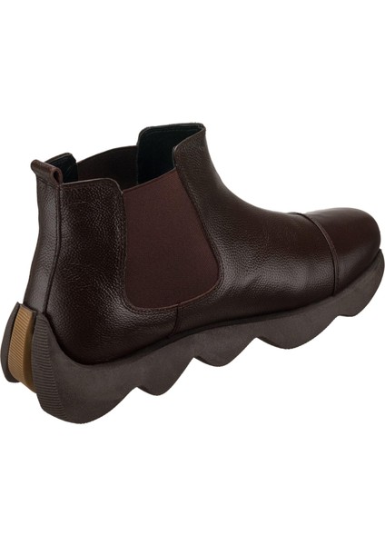 ST1284 Kahve Dana Derisi Rahat Geniş Kalıp Özel Seri Yeni Sezon Erkek Bot
