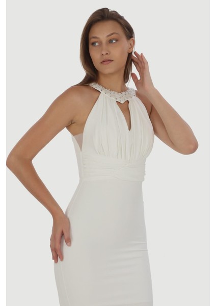 El Işi Boncuk Detaylı Drapeli Elbise indirimleri