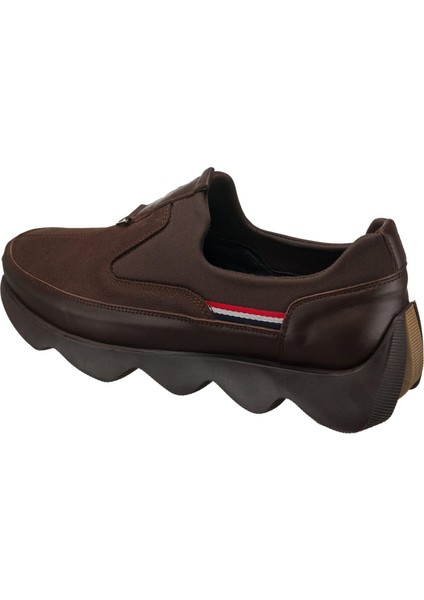 ST1963 Kahve Dana Derisi Siyah Streç Giyimi Kolay Rahat Geniş Kalıp Erkek Ayakkabısı indirimleri