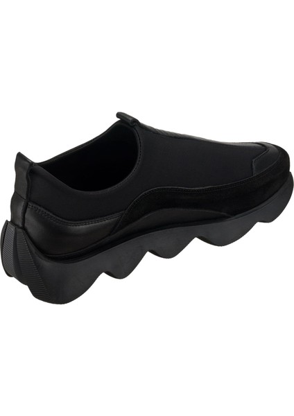 29 Ekim Siyah Dana Derisi Streç Ganrili Rahat Şık Kolay Giyimli Geniş Kalıp Erkek Ayakkabısı