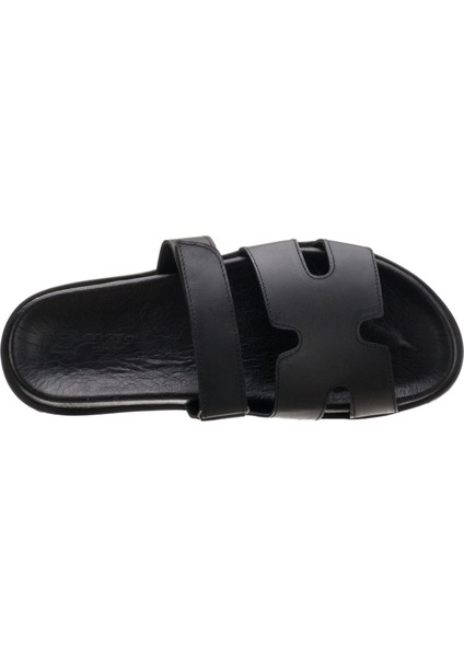 PAŞA108 Siyah Dana Derisi Erkek Sandalet Terlik Dana Derisi Rahat Kalıp Şık Tasarım indirimleri