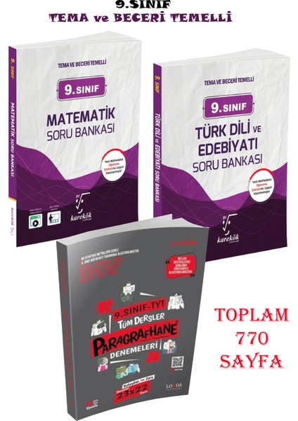 9. Sınıf Edebiyat - Matematik Güncel Soru Bankası ve Paragraf Denemeleri Seti