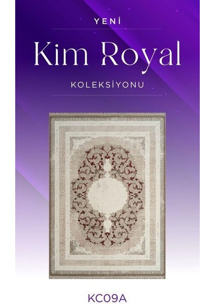 Kim Royal KC09A Vizon Bordo Akrilik Yumuşak Dokulu Modern Klasik Halı