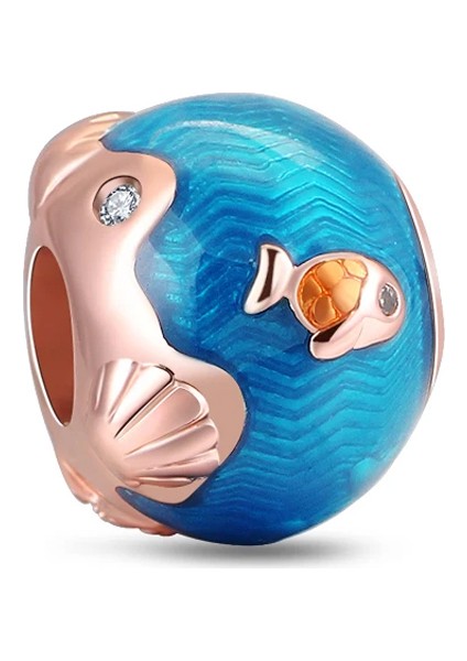 Parıltılı Okyanus Dalgaları ve Boncuk Charm