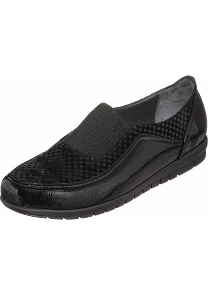 DRL7019 Siyah 4 Mevsim Gündelik Rahat Geniş Kalıp Büyük Numara Kadın Ayakkabısı