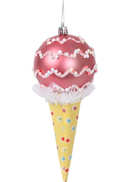 Happy Sugar Mor, Sarı Icecream Süs 20CM