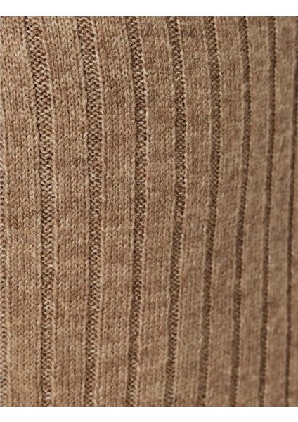 Kadın Giyim Midi Boy Triko Kalem Etek Standart Bel - Koton - 5WAK70001HT - Vizon - L fiyatları