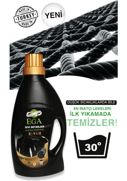 Ega Kimya 2'li Power Jel Siyah Sıvı Yıkama Deterjanı 1100 ml