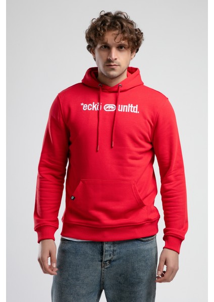 Yorker Kırmızı Sweatshirt Nakışlı Loose Fit Erkek Sweatshirt