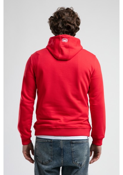 Yorker Kırmızı Sweatshirt Nakışlı Loose Fit Erkek Sweatshirt modelleri