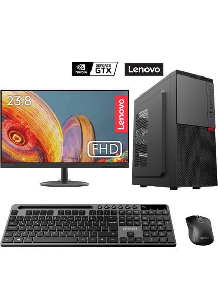 TX5897 I5 12400F 32GB Ddr4 1tb SSD 4gb GTX750TI 23.8 Lenovo Mon. Kurumsal Ofis Bilgisayarı