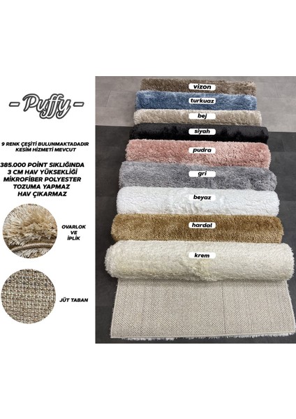 Woolen Puffy Salon Halısı, Oturma Odası Halısı, Modern Halı Krem