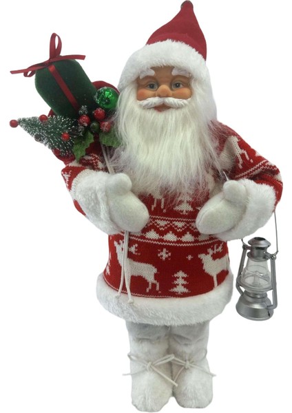 Happy Sugar Santa Kırmızı Kazaklı Noel Baba 45 cm