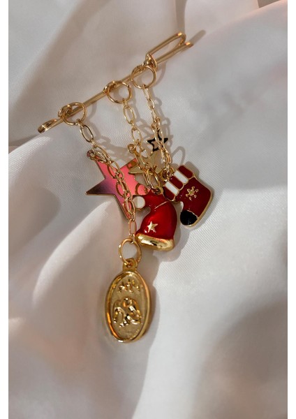 Yılbaşı Çorap ve Şapka Sallantılı Iskoç Yaka Iğnesi Broş modelleri