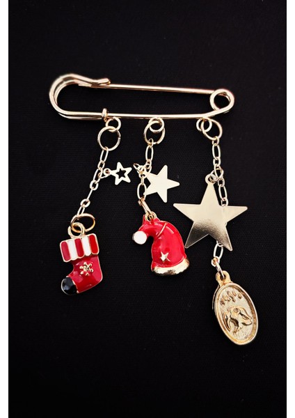 Yılbaşı Çorap ve Şapka Sallantılı Iskoç Yaka Iğnesi Broş fırsatları