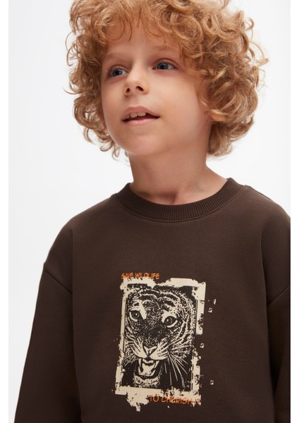 47504 Erkek Çocuk Kahverengi Tiger Sweat fiyatları
