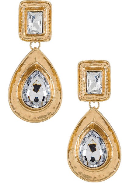 Işık Damlası Büyük Taşlı Sallantılı Küpe