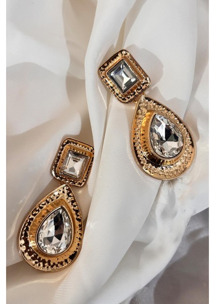 Işık Damlası Büyük Taşlı Sallantılı Küpe fiyatları