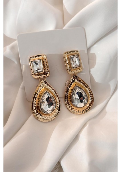 Işık Damlası Büyük Taşlı Sallantılı Küpe fırsatları