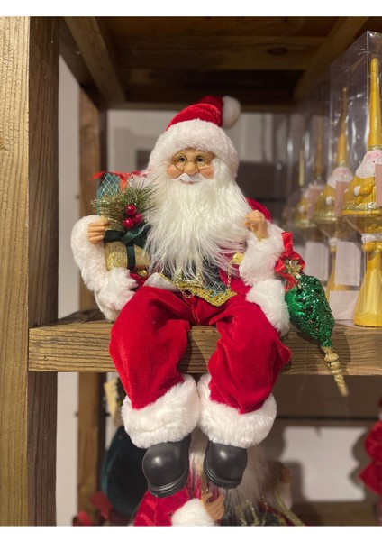 Kırmızı Oturan Noel Baba 45 cm
