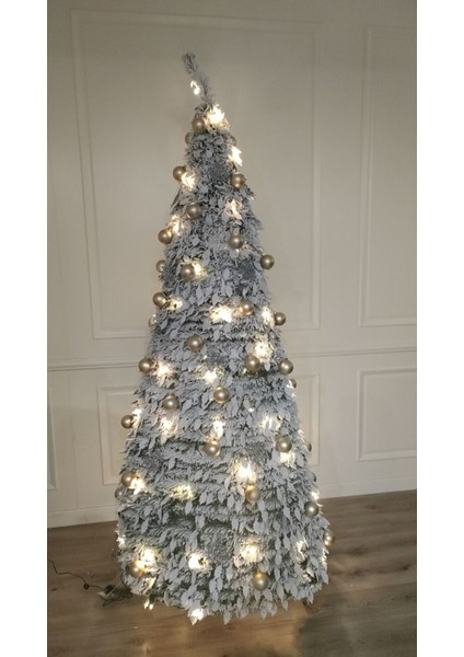 Katlanabilir Yılbaşı Ağacı 180 cm (Kendinden Led'li)