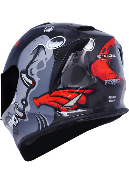 Dinamo Fishuga Siyah-Kırmızı-Gri Kask Siyah Vizör indirimleri