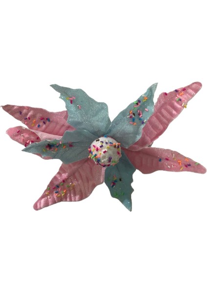 Happy Sugar Pembe, Mavi Çicek Ağaç Süsü 12 x 22 cm