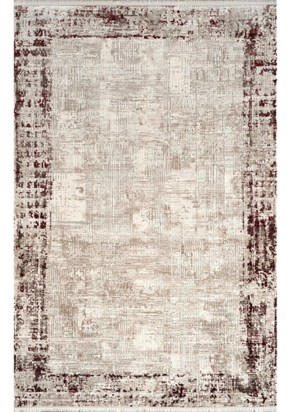 Kim Royal KC10A Vizon Bordo Akrilik Yumuşak Dokulu Modern Eskitme Halı
